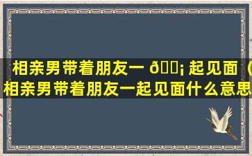 相亲男带着朋友一 🐡 起见面（相亲男带着朋友一起见面什么意思）